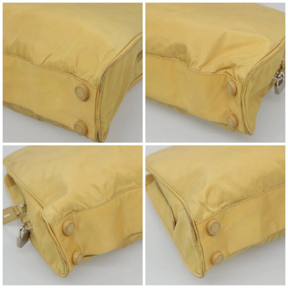 PRADA Hand Bag Nylon Yellow Silver Auth - Picture 15 of 16
